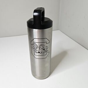 Yeti Rambler 18 Oz Gamecock University Of SC Logo Silver Screwup Handle